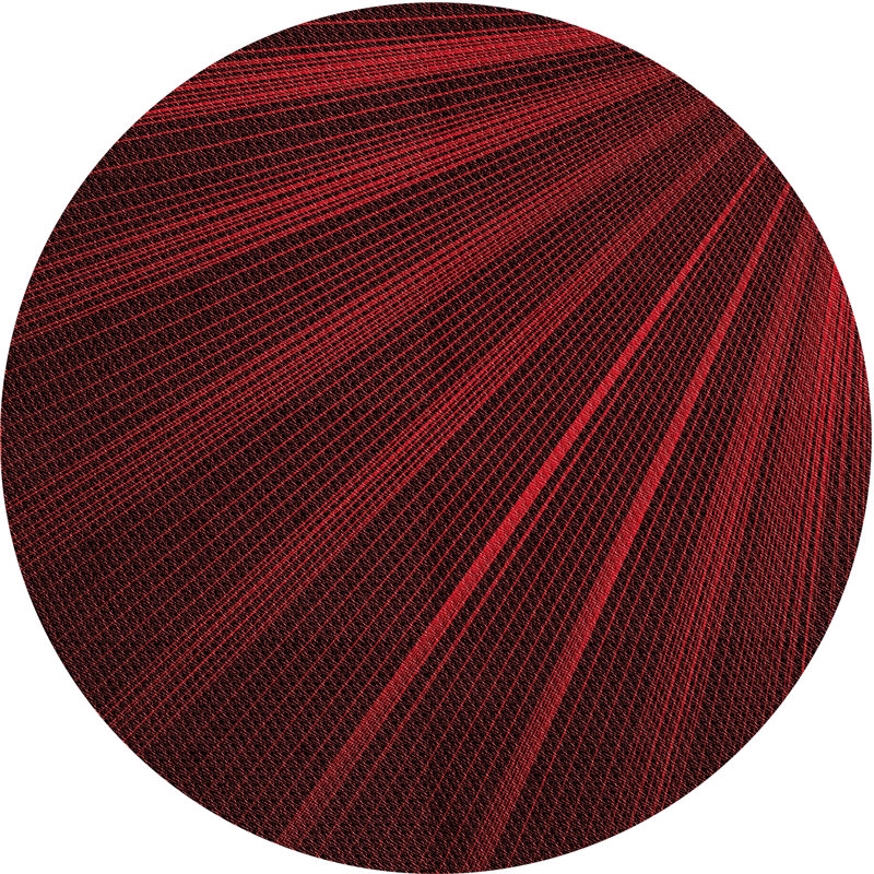 Tapis abstrait en laine rouge, Rond 5 pi