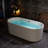 Pavanjit 67" x 32" Freestanding Acrylic Bathtub, Unique Artistic Design, Soaking Tub in White-88621949