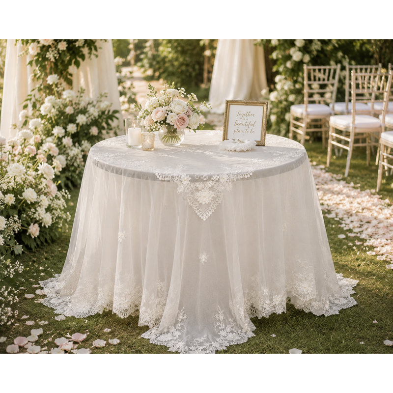 Thurleigh Embroidered Tablecloth with Beaded Accent