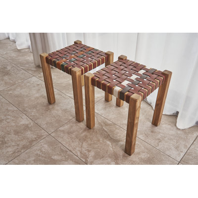 Set of 2 Manders Striped Stools