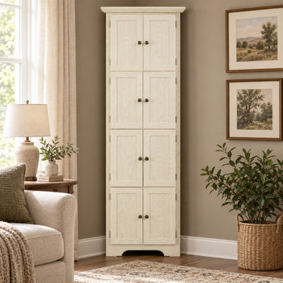 Braveth 72" Corner Pantry Cabinet with Magnetic Door Catches and Anti-Tip Kit