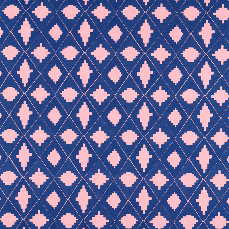 Garden Terrace Fabric, Lapis/Rose