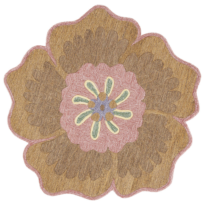 Tapis orange / rose Mallina Novelty 104, Rond 4 pi