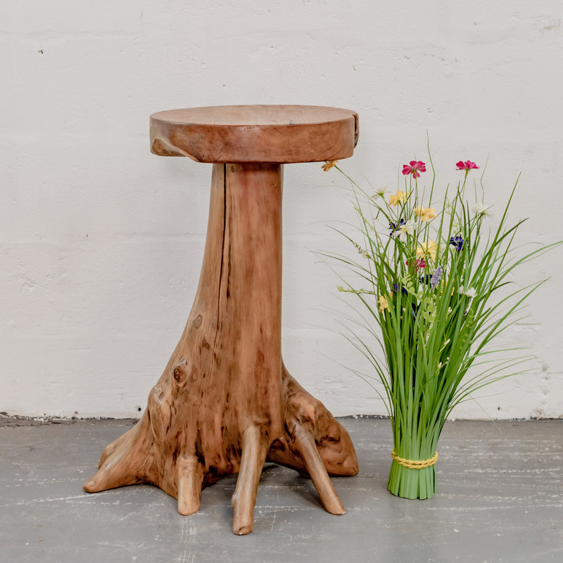 Burruss Solid Wood Tree Stump End Table