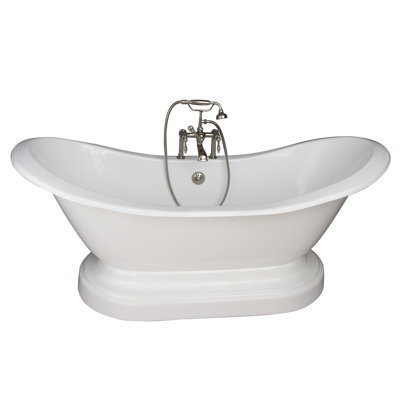 72'' x 30'' Freestanding Soaking Cast Iron Bathtub