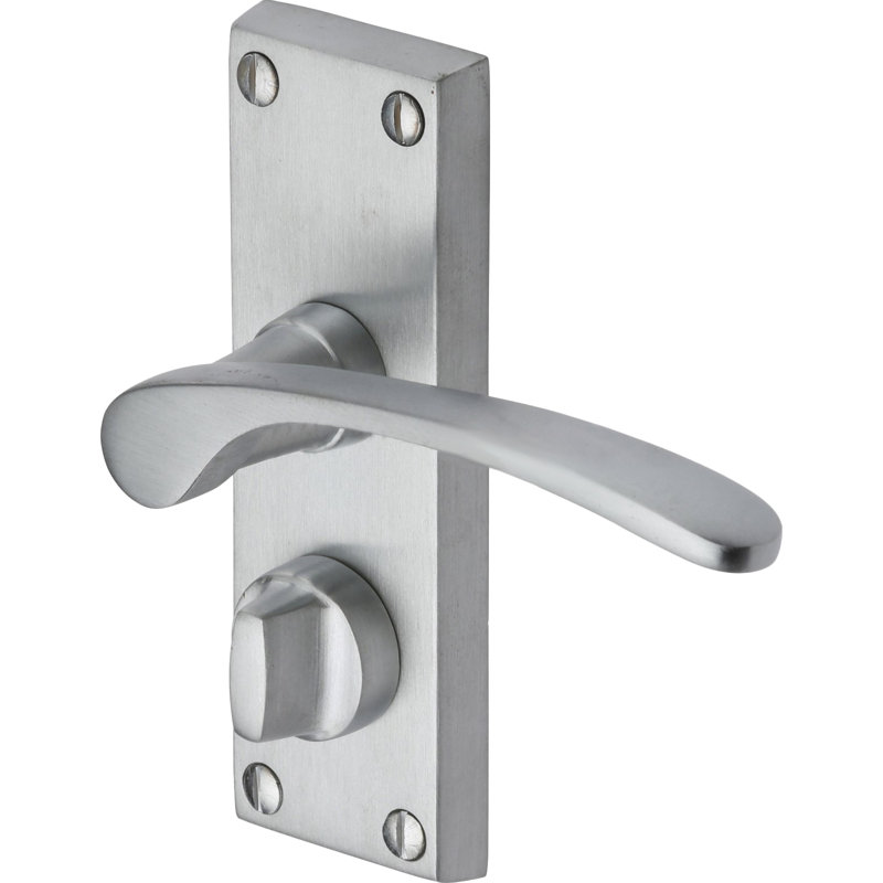 Heritage Brass Heritage Door Handle for Privacy Set Sophia Short Design, Satin Chrome