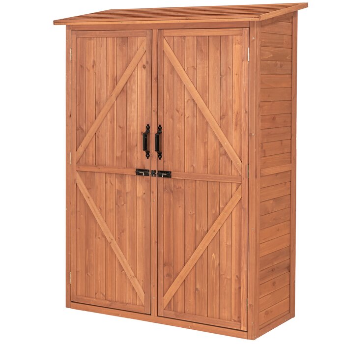 Leisure Season 4 ft. W x 2 ft. D Solid Wood Lean-To Storage Shed ...