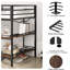Lit mezzanine simple - structure en métal avec tablette, facile à monter, silencieux, sécuritaire pour les tablettes de chambre à coucher, idéal