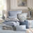 9 PCS Cal King Jacquard Comforter Set, Blue