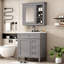 Ensemble de meuble-lavabo autoportant de 30 po avec lavabo supérieur, armoire de rangement moderne avec 2 tiroirs et tiroir basculant