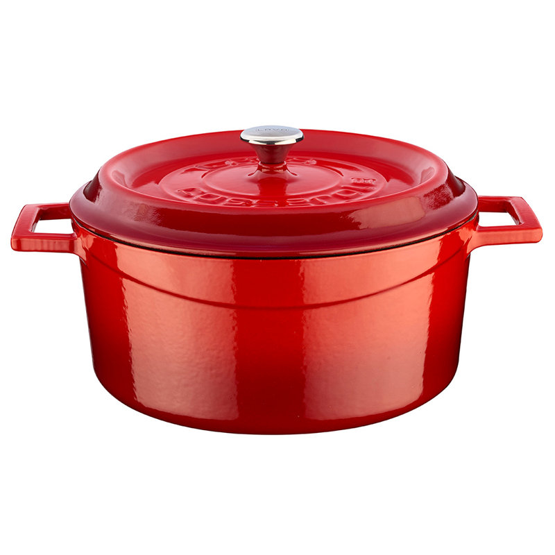 Cocotte ronde en fonte Turgla Home, Rouge, 6 pintes