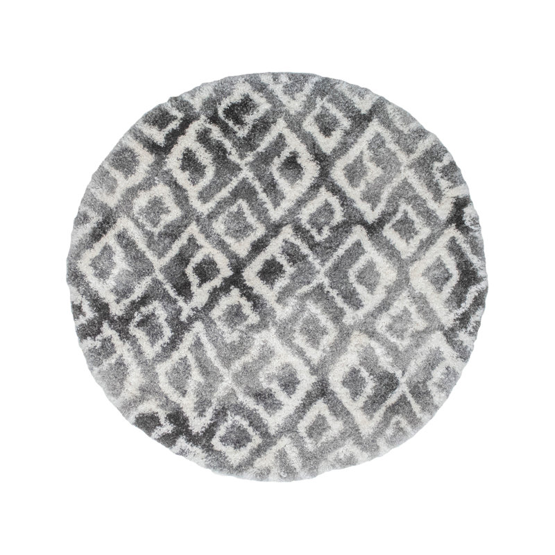 Asay Geometric Indoor Rug, Round 5'3"