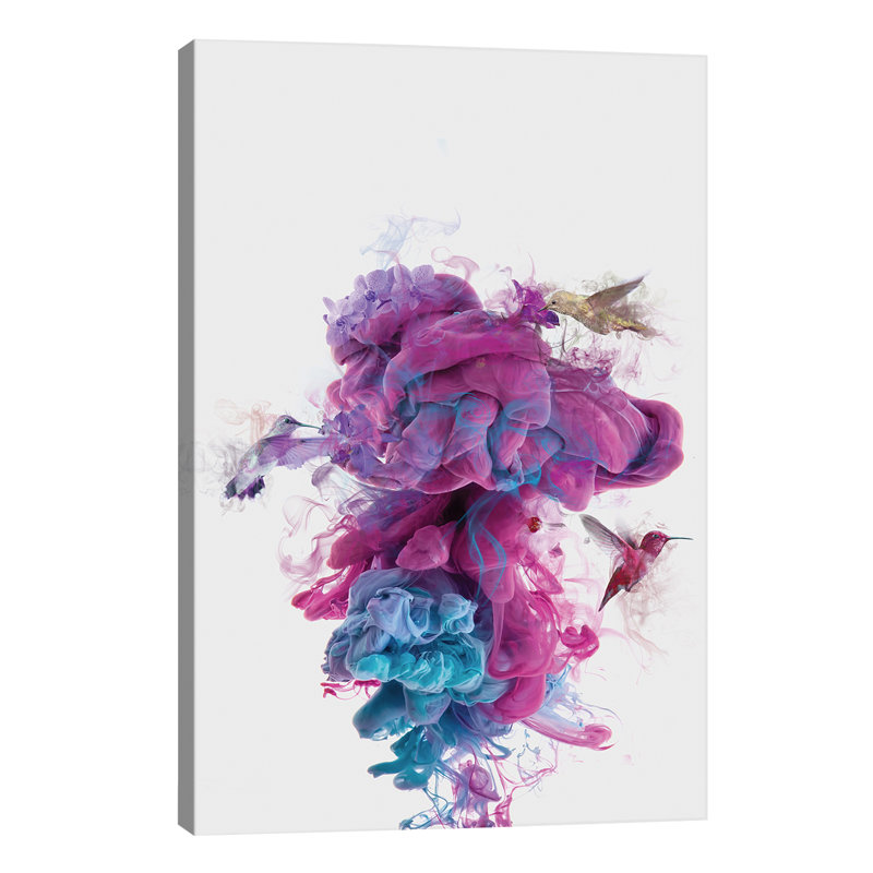 Hummingbirds Ink by Daniel Taylor - Print on Canvas, 101.6 cm H x 66.04 cm W x 3.175 cm D, No Frame