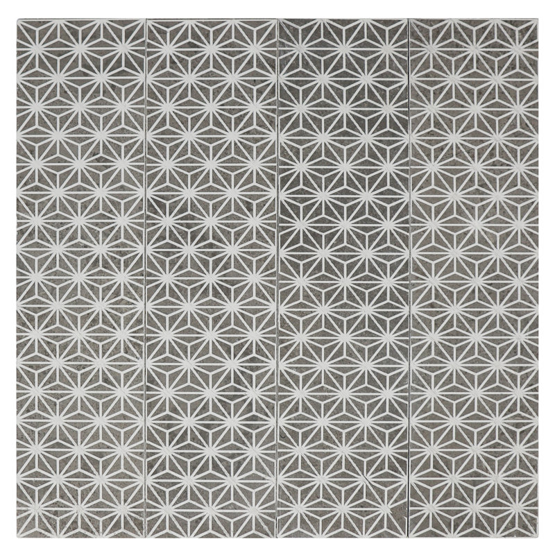 Carreau à motif de murs et de planchers en marbre 3 po x 12 po Bercht