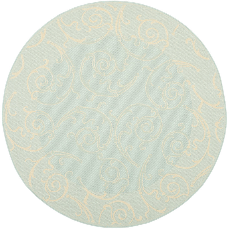 Arneshia Floral/Cream Indoor / Outdoor Area Indoor/Outdoor Area Rug, Round 6'7"