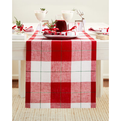 Very Merry Plaid - 100% Pure Linen Christmas Table Runner