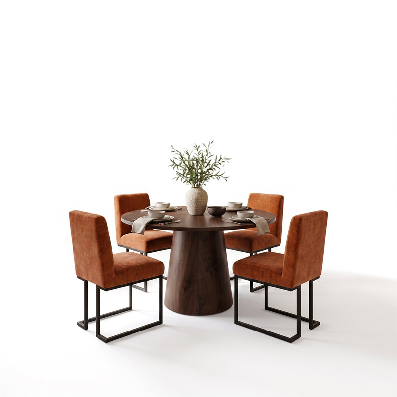 Ensemble de salle à manger extensible de 47 à 83 po avec chaises rembourrées pour 4 à 8 personnes, Terra