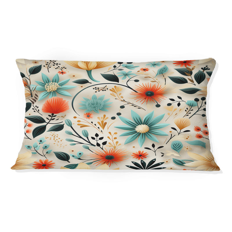 Multicolore Tribal Fusion Floral Motif - Coussin décoratif imprimé floral