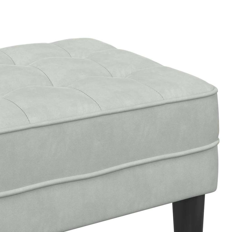 Velvet Bench, Light Grey