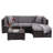 Brookwood 3 - Person Modular Patio Conversation Set with Cushions-1935598347