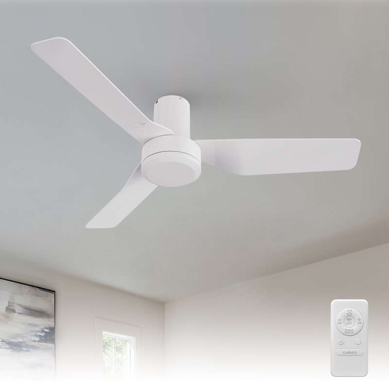Ventilateur de plafond encastré blanc 44 po avec télécommande, sans lumière