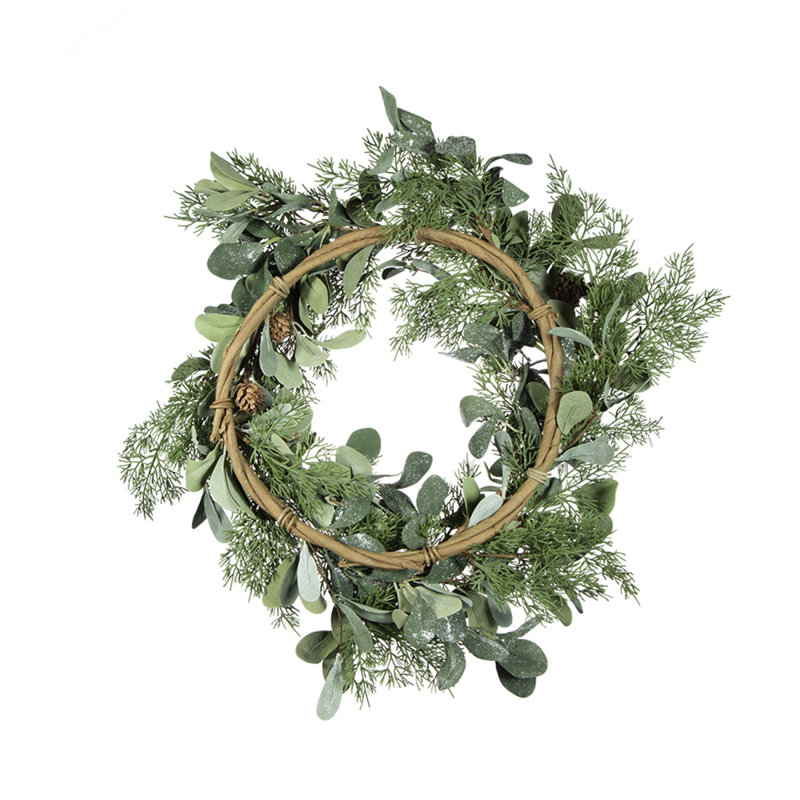D24" Foliage/Cedar Wreath, Green
