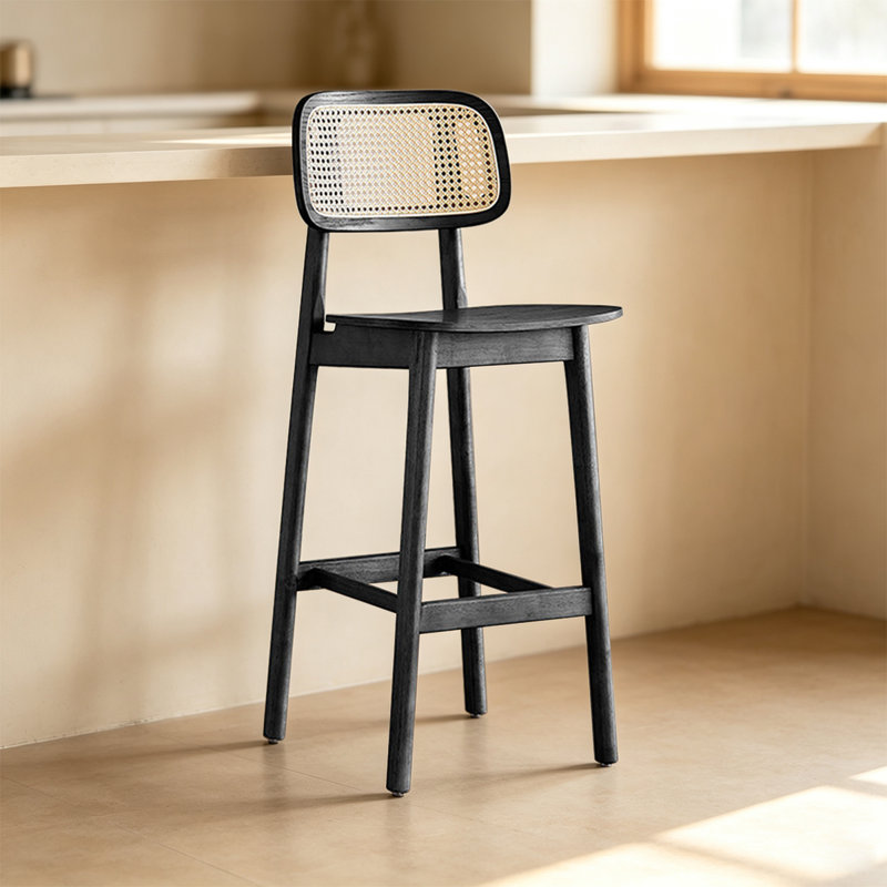 Chaise d'appoint noire à dossier bas (ensemble de 8), Noir, 8, 25.59"