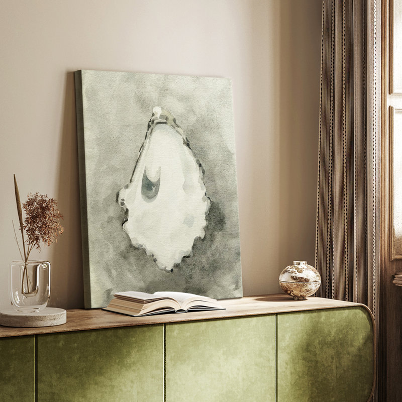 Coquille d'huître neutre III - Cavas enveloppés de galerie, H 60 po x l 40 po