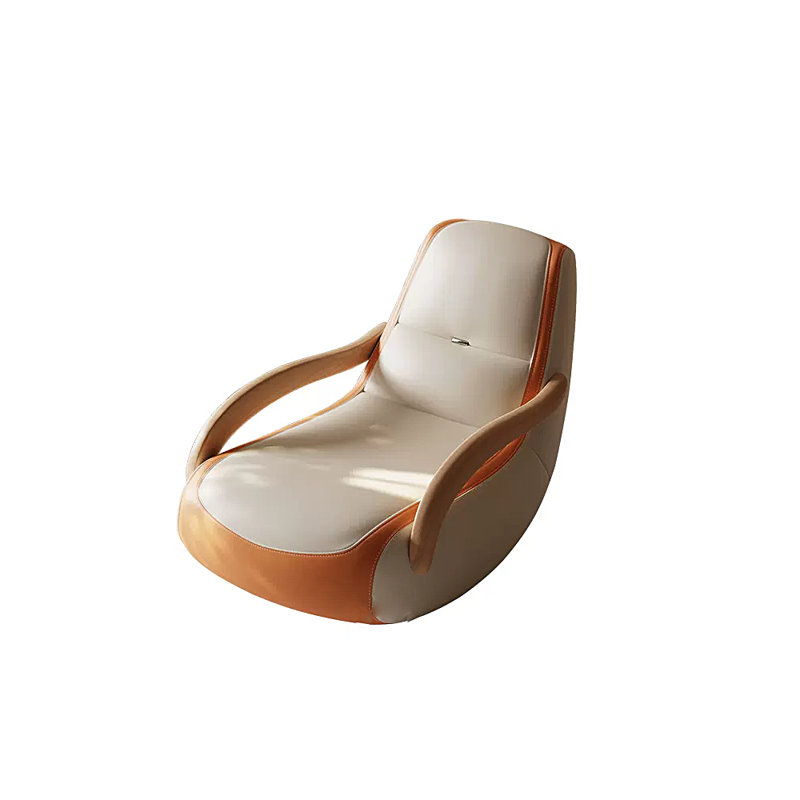 Chaise berçante moderne escargot décontractée, Blanc cassé