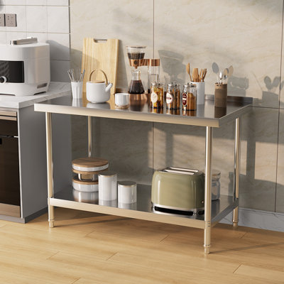 Kitchen Island with Stainless Steel Top