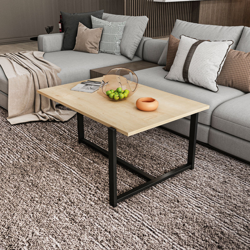 Geometric Coffee Table, Black, Oak