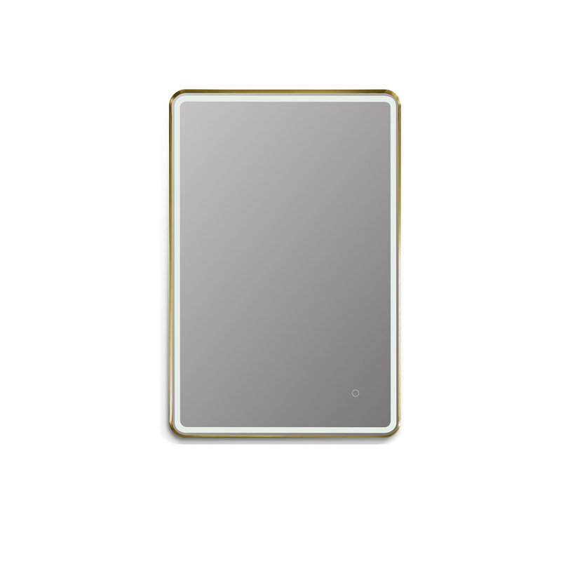 Viaggi Metal Flat Wall Mirror, Gold, 36" x 24"