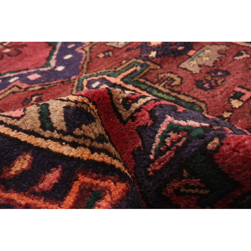 Tapis unique en laine noué à la main 1990S 3 pi 4 po x 6 pi 5 po Seidman
