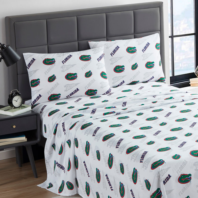 NCAA Bed Sheet Sets By Sweet Home Collection, Florida Gators - Twin, Twin Sheet Set with 1 Pillowcase