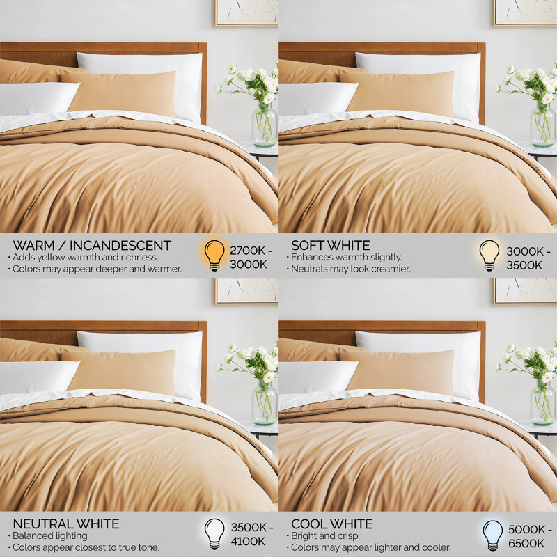 Vilano Springs ® Oversized Duvet Cover Set Microfiber with corner ties and zipper closure, Gold