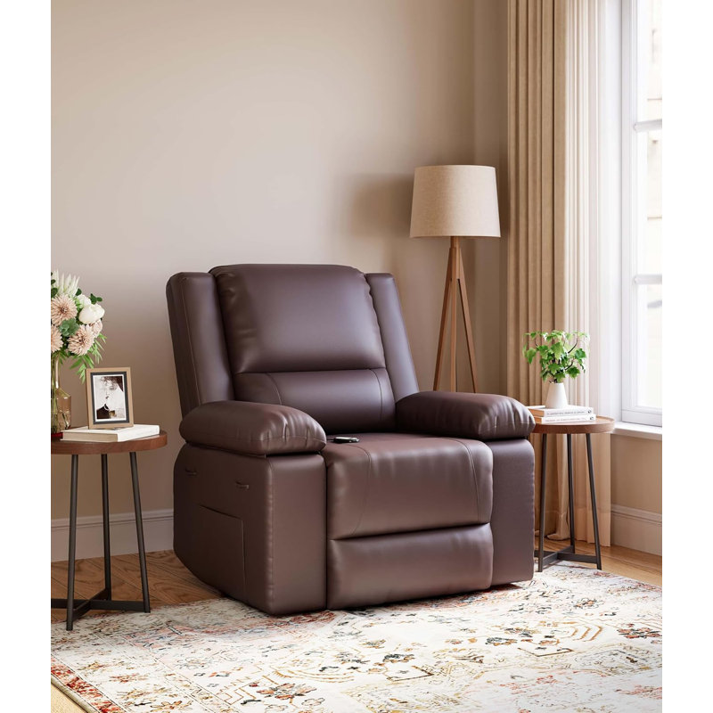 Power Lift Recliner, PU Leather Electric Lift Chair Designed For The Elderly And People With Mobility Impaired, Black Brown