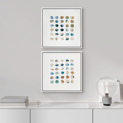 «Geometric Circle Collages», ensemble de 2 reproductions d'art encadrées sur toile encadrées nautiques