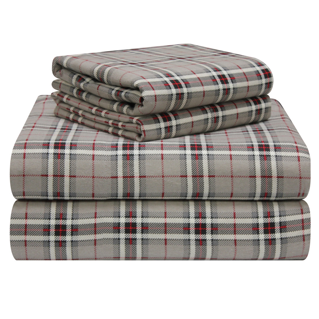 Flannel Plaid Sheet Set Pointehaven 
