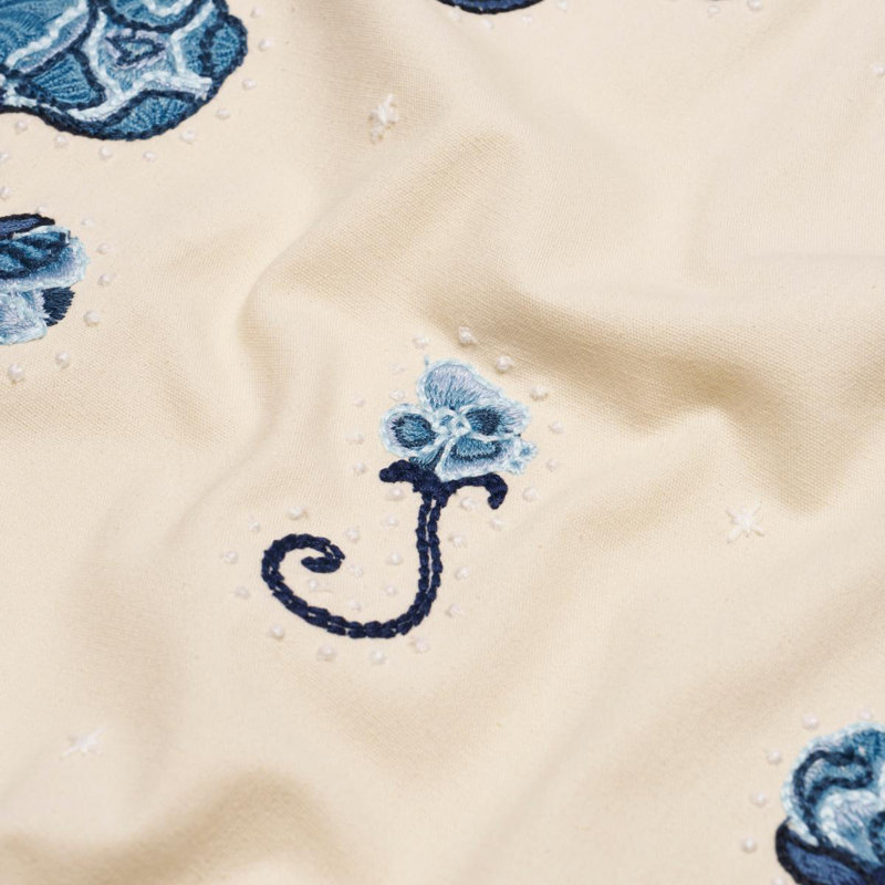 Schumacher X Backdrop Rhinestone Cowboy Embroidery Fabric, Navy