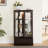 Cabinet With Adjustable Shelves, Vintage Metal Handle, Illuminated Interior, Cherry Spacious Display Accentuation, ,-121303982