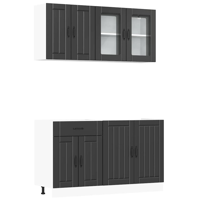 Lucca Kitchen Cabinet Set Lucca, Black