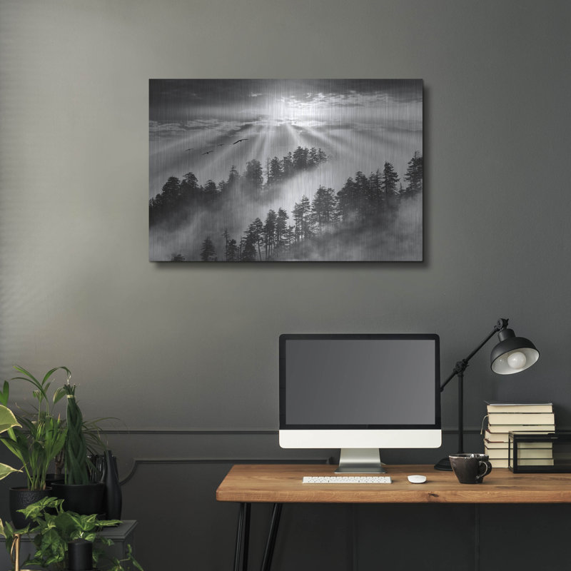 «Smoky Mountain Sunrise, Tennessee» par Monte Nagler, art mural en métal, 36 po x 24 po