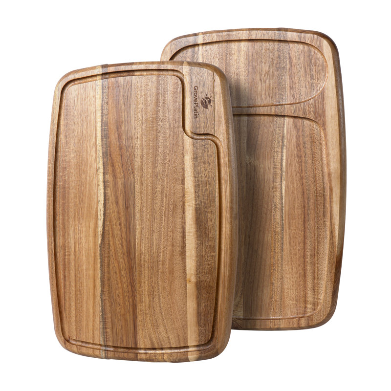 Très grande planche à découper en bois d'acacia 18 po x 12 po x 1,2 po réversible pour cuisine et utilisation intensive