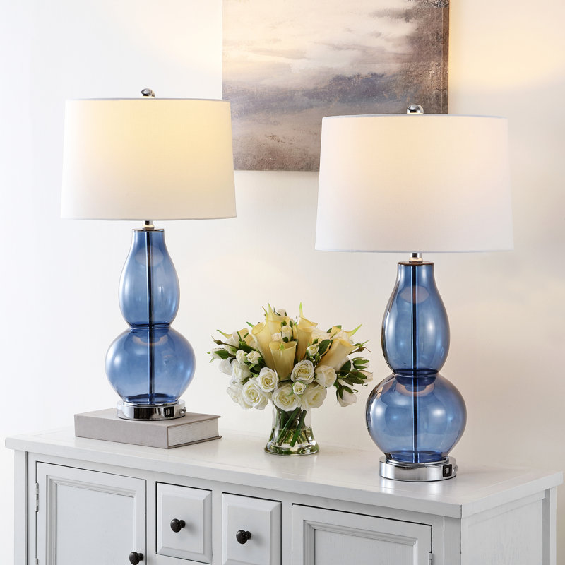 Ensemble de lampes de table Vesel bleu marine avec USB
