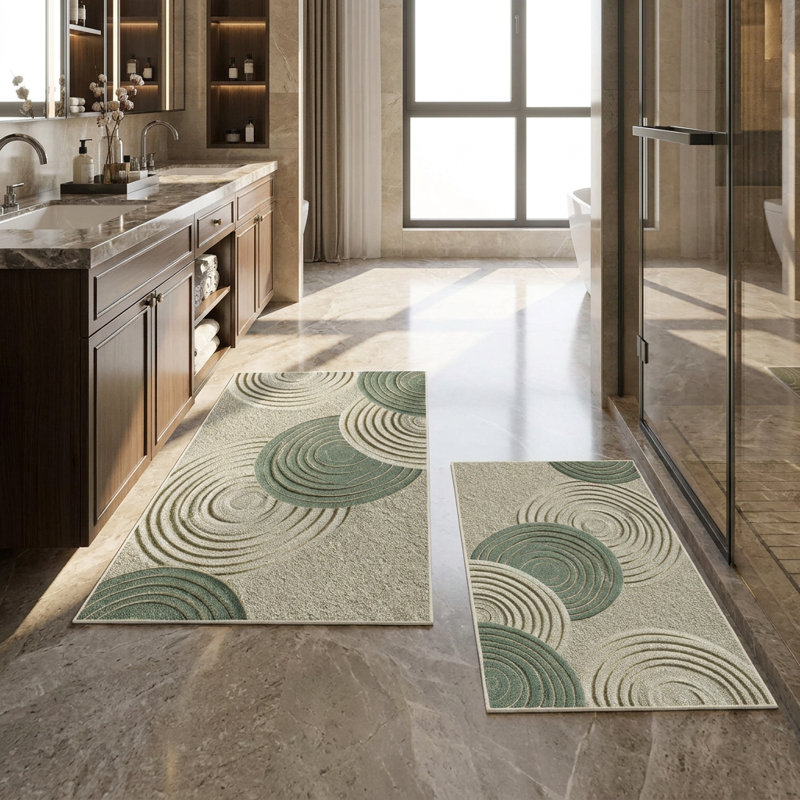 Ensemble de tapis de bain Tranquil Ripple Sage Green (2 pièces)