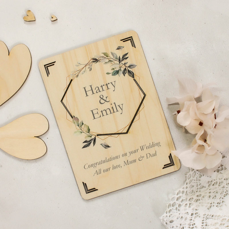 Personalised Wooden Wedding Or Engagement Card, Yes
