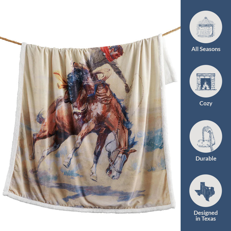 Jeté Campfire en molleton rustique Sherpa, 54 x 68 pouces, Chien brun