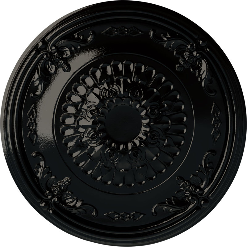 Endurathane Athens Ceiling Medallion, 26 1/4"OD x 3 1/4"P (Fits Canopies up to 3 5/8"), Hand-Painted Black Pearl Finish
