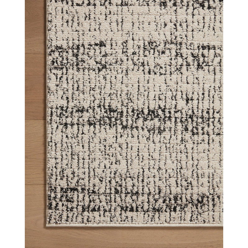 Gray Geometric Hand-Knotted Synthetic Runner Rug