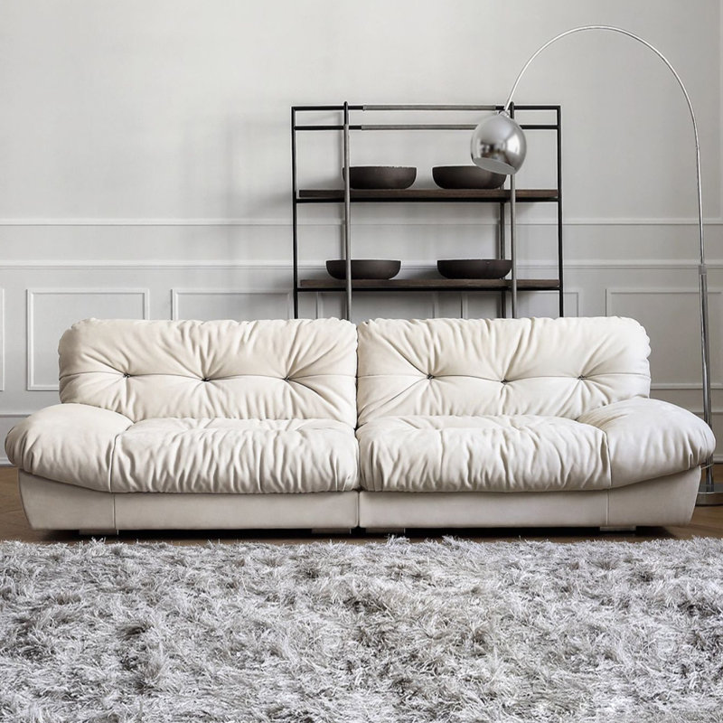 Coussin de canapé blanc modulaire en polyester Fourseat, H 30,71 po x l 110,24 po x P 42,13 po